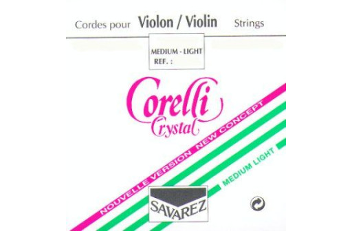Fibre synthétique Boucle Corelli Jeu de 4 cordes Violon Crystal Faible 4/4 