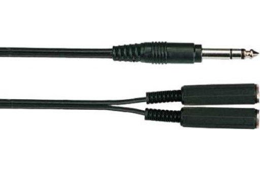 CABLE BRETELLE 2 JACKS MONO F / 1 JACK STEREO M YELLOW CABLE B2FST