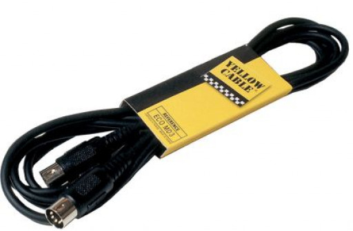 CABLE MIDI 2 DIN 5 BROCHES MALE 6 M YELLOW CABLE MD6