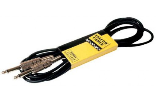 CABLE GUITARE JACK/JACK 6 M YELLOW CABLE METAL G46D